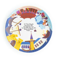 Assiette plate en mélamine à dessert sur l'histoire de Marco Polo