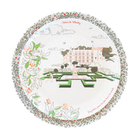 Service complet - Les châteaux de la Loire - 4 grandes assiettes en mélamine Ø 24 cm et 4 assiettes en mélamine Ø 21 cm à dessert.