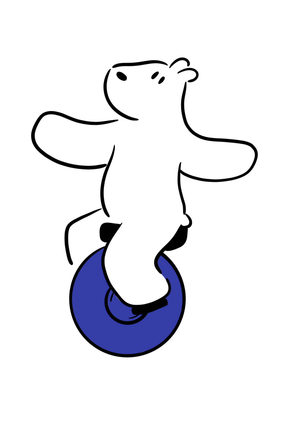 Logo animé Ours Blanc Paris monocycle