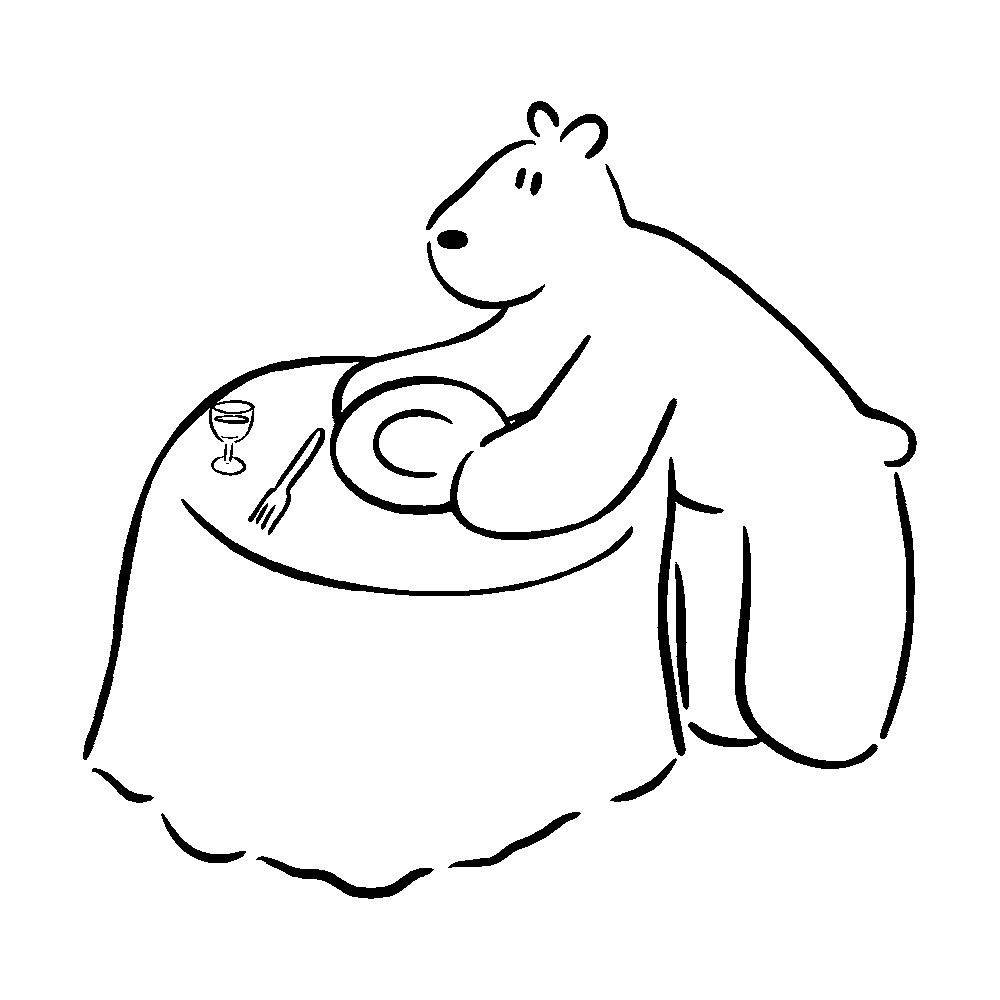 Mettre le couvert avec Ours Blanc Paris Logo animé