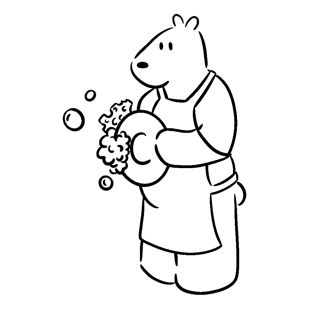 Logo animé Ours Blanc Paris vaisselle