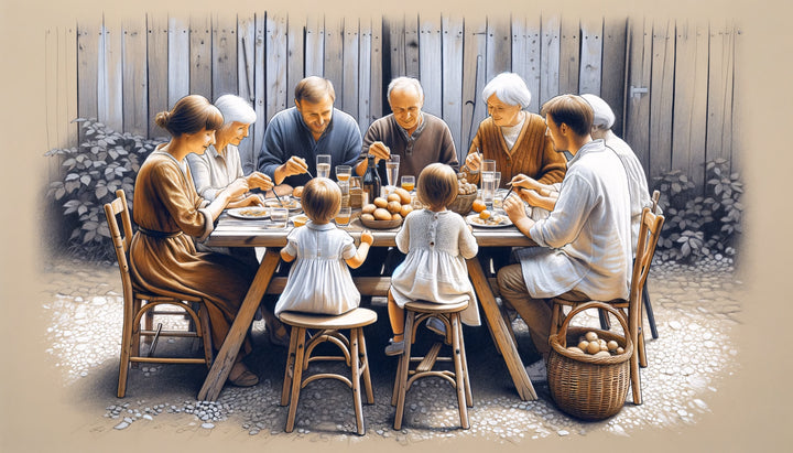 Famille histoire à table