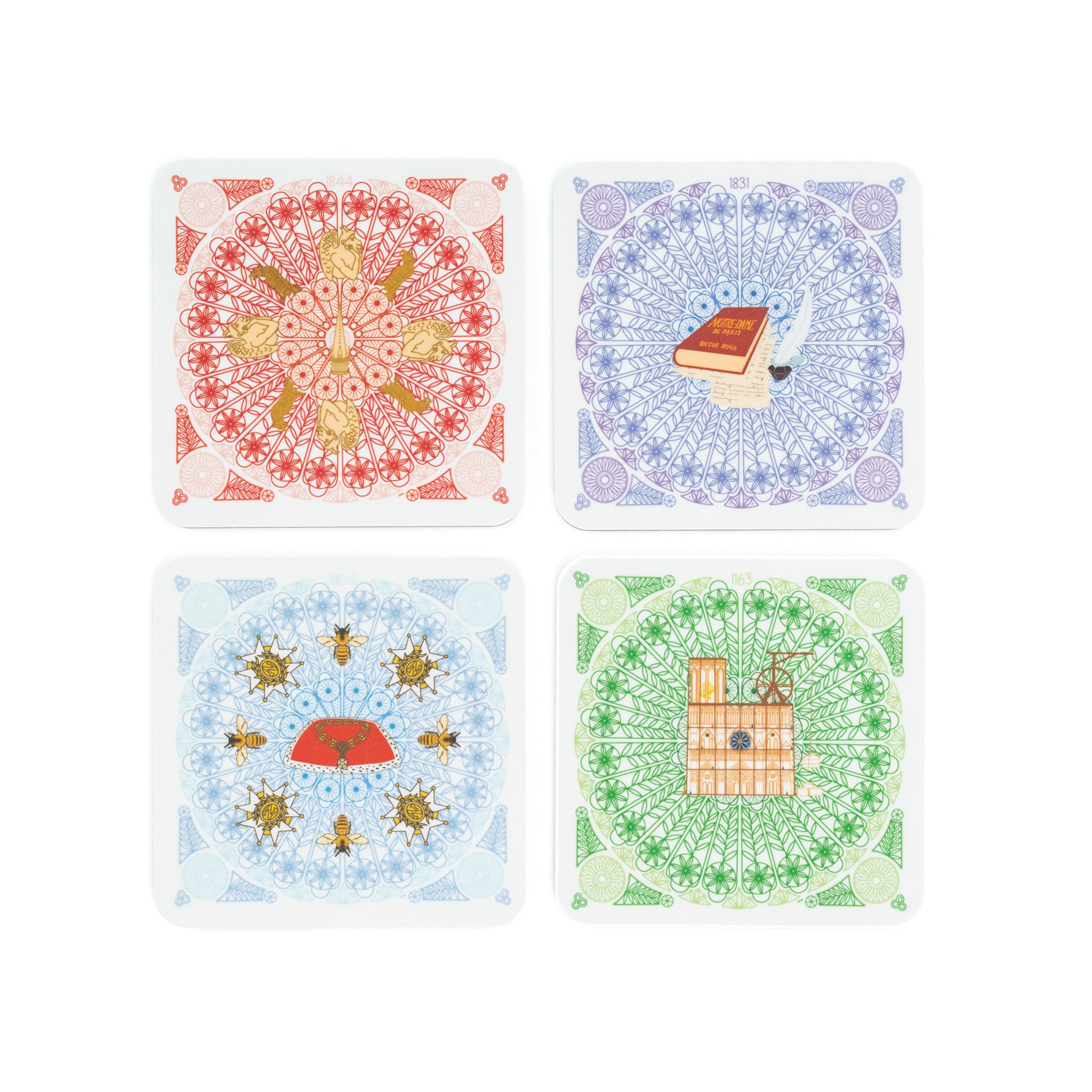 4 Dessous de verre bois stratifié - Notre Dame de Paris