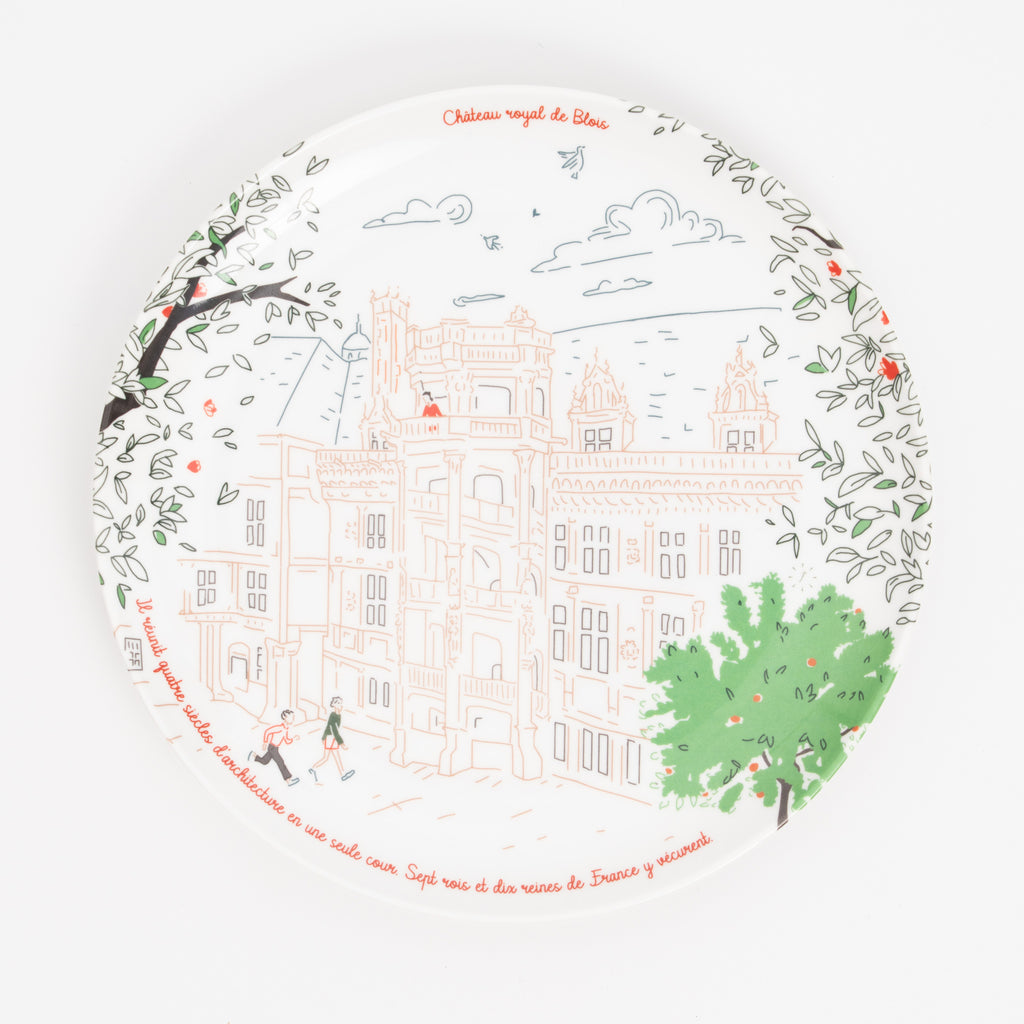 Assiette à dessert en mélamine, Château royal de Blois, collection Les Châteaux de la Loire · Ours Blanc Paris