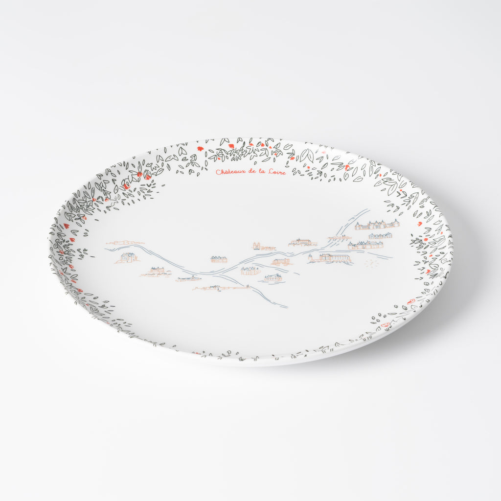 Grande assiette plate en mélamine Ø 24 cm Les Châteaux de la Loire · Ours Blanc Paris