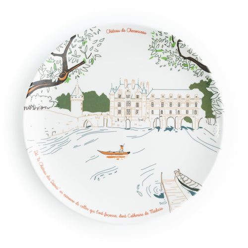Assiette en mélamine de 21 cm - Partiquement Incassable - Vaisselle fabriqué en Italie - Chenonceau