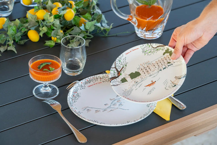 Assiettes à mélamine de 21 cm  fabriqué en Italie - Chenonceau