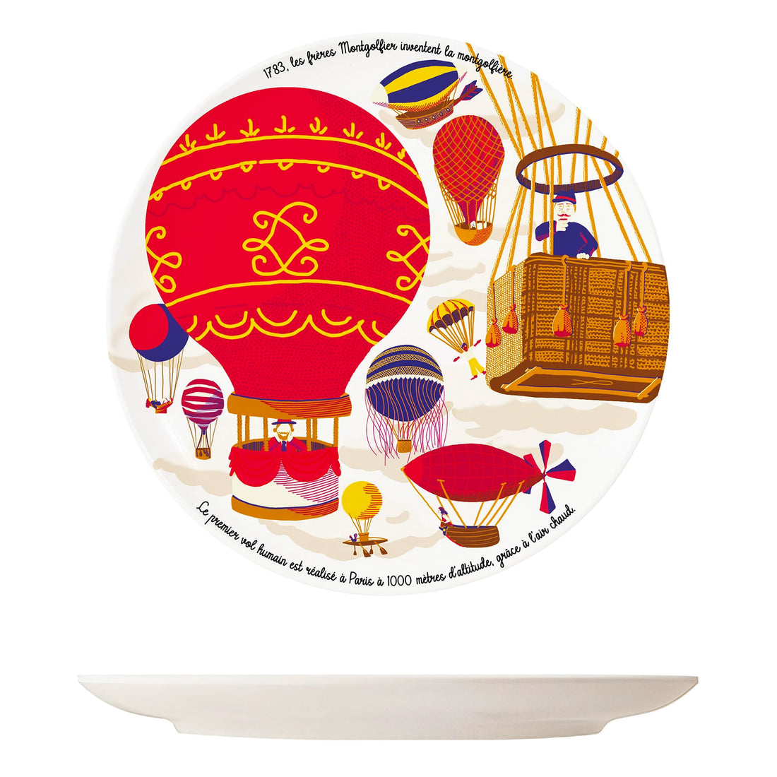 Assiette_Melamine_Montgolfiere_Ours_Blanc_Paris