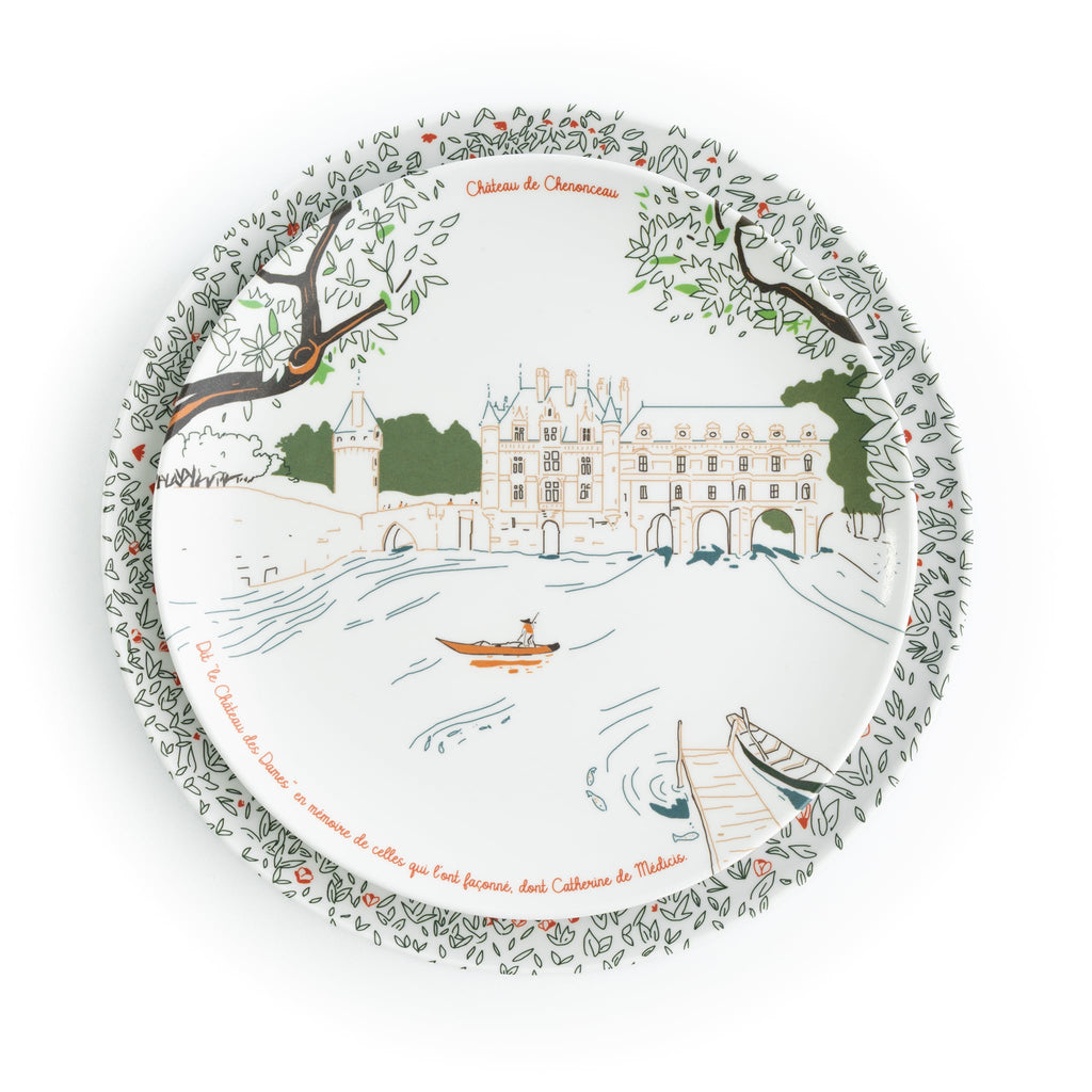 Assiette en mélamine - Partiquement Incassable - Vaisselle fabriqué en Italie - Chenonceau