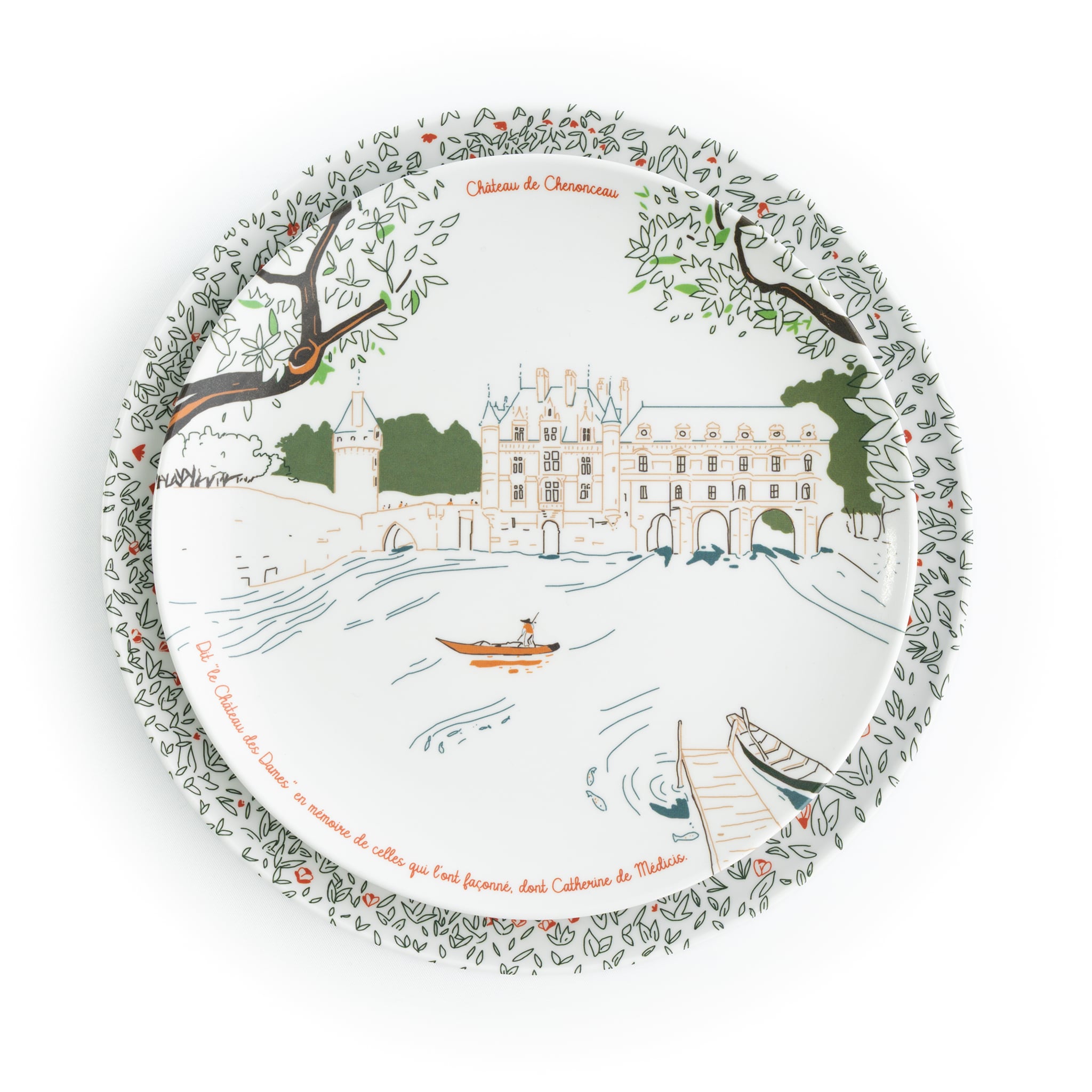 Assiette en mélamine - Partiquement Incassable - Vaisselle fabriqué en Italie - Chenonceau