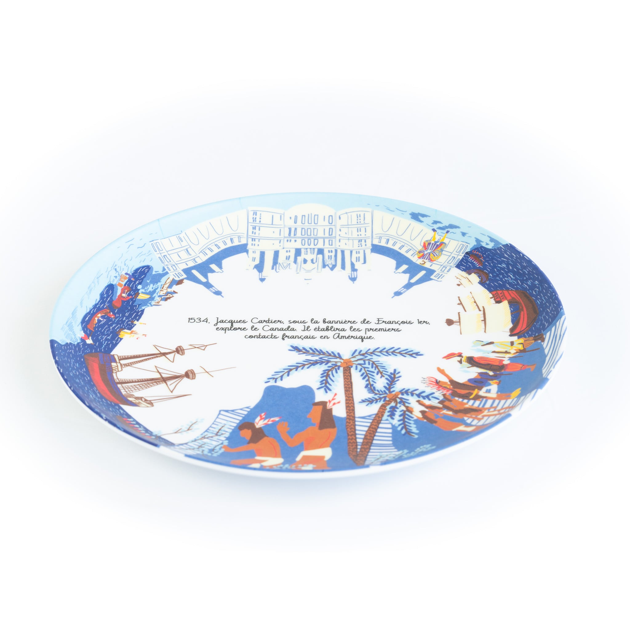 Assiette à dessert en mélamine - Histoire de Jacques Cartier - Ø 21 cm