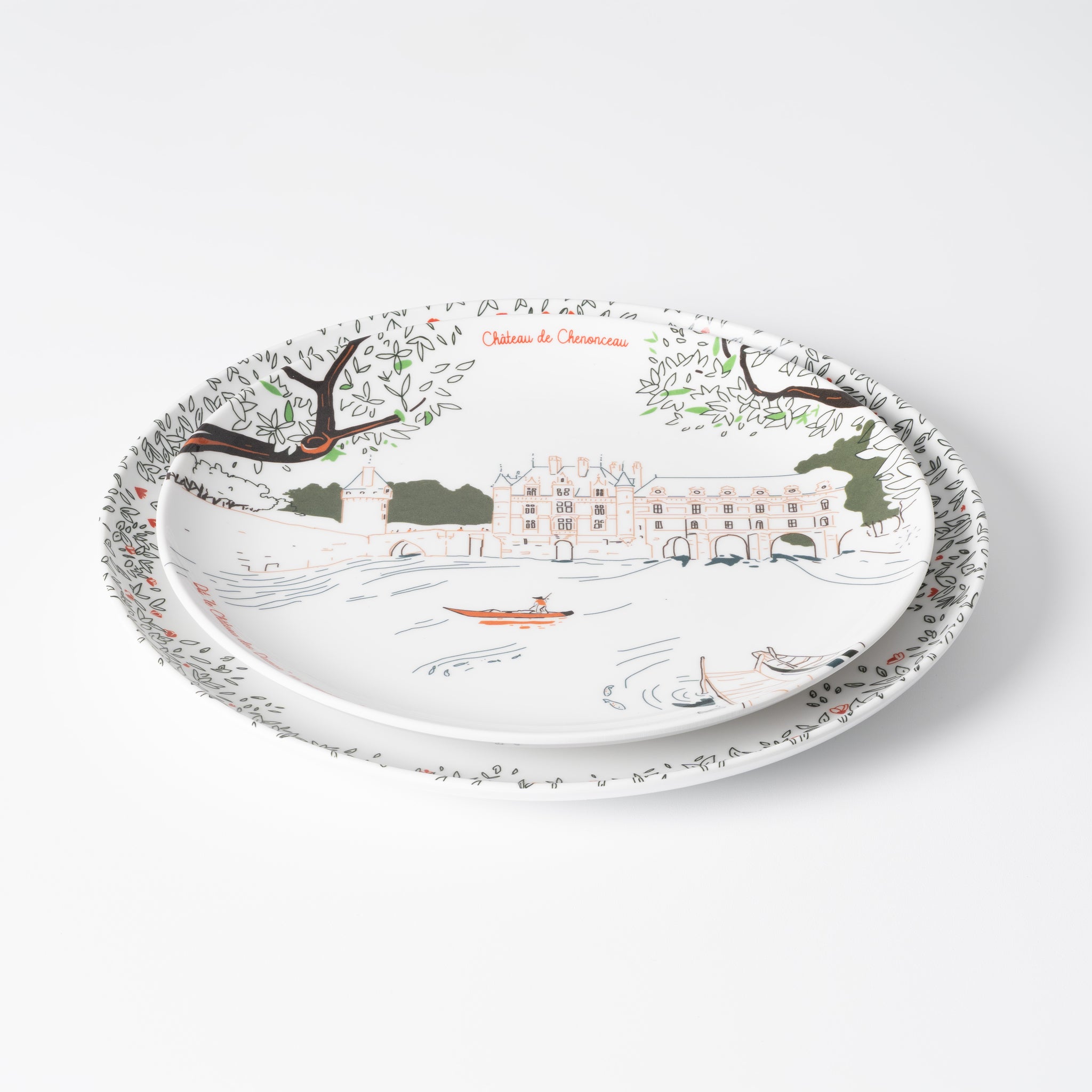 Assiette à dessert en mélamine, Château de Chenonceau, collection Les Châteaux de la Loire · Ours Blanc Paris