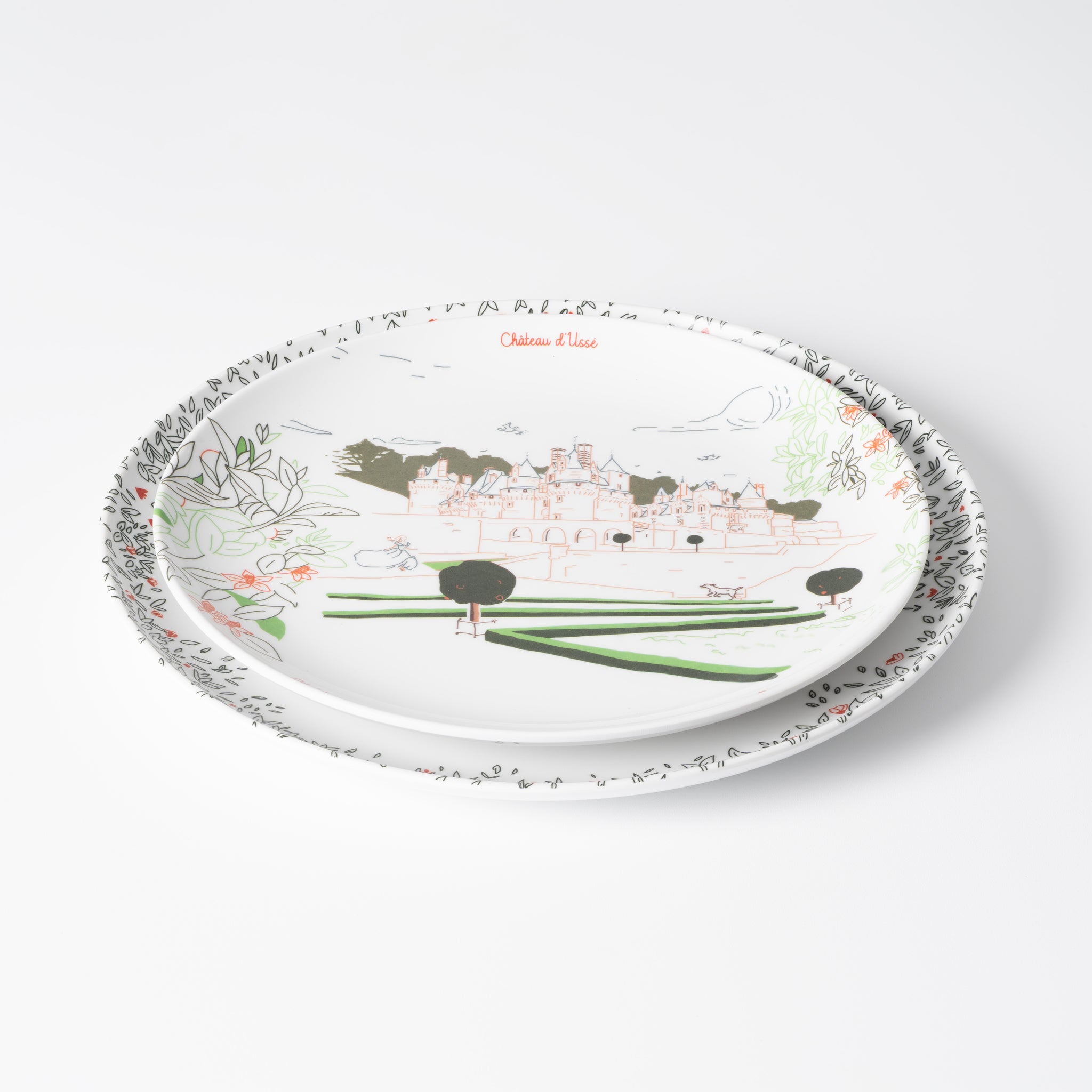 Assiette à dessert en mélamine, Château d'Ussé, collection Les Châteaux de la Loire · Ours Blanc Paris