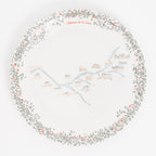 Grande assiette plate en mélamine Ø 24 cm, illustration panoramique des Châteaux de la Loire · Ours Blanc Paris