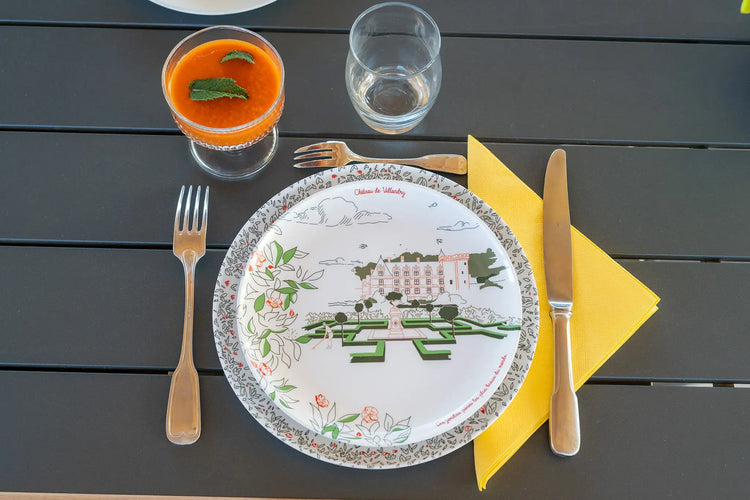 Assiettes à mélamine de 21 cm  fabriqué en Italie - Villandry - Marque Ours Blanc