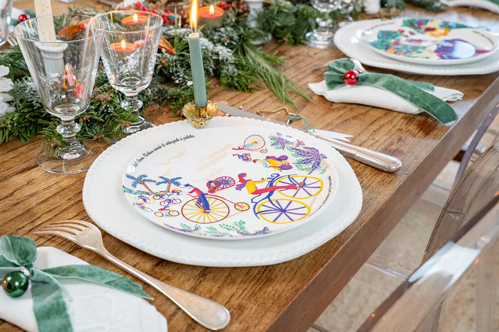 Assiette en mélamine fabriqué en Italie de la marque Ours Blanc Paris
