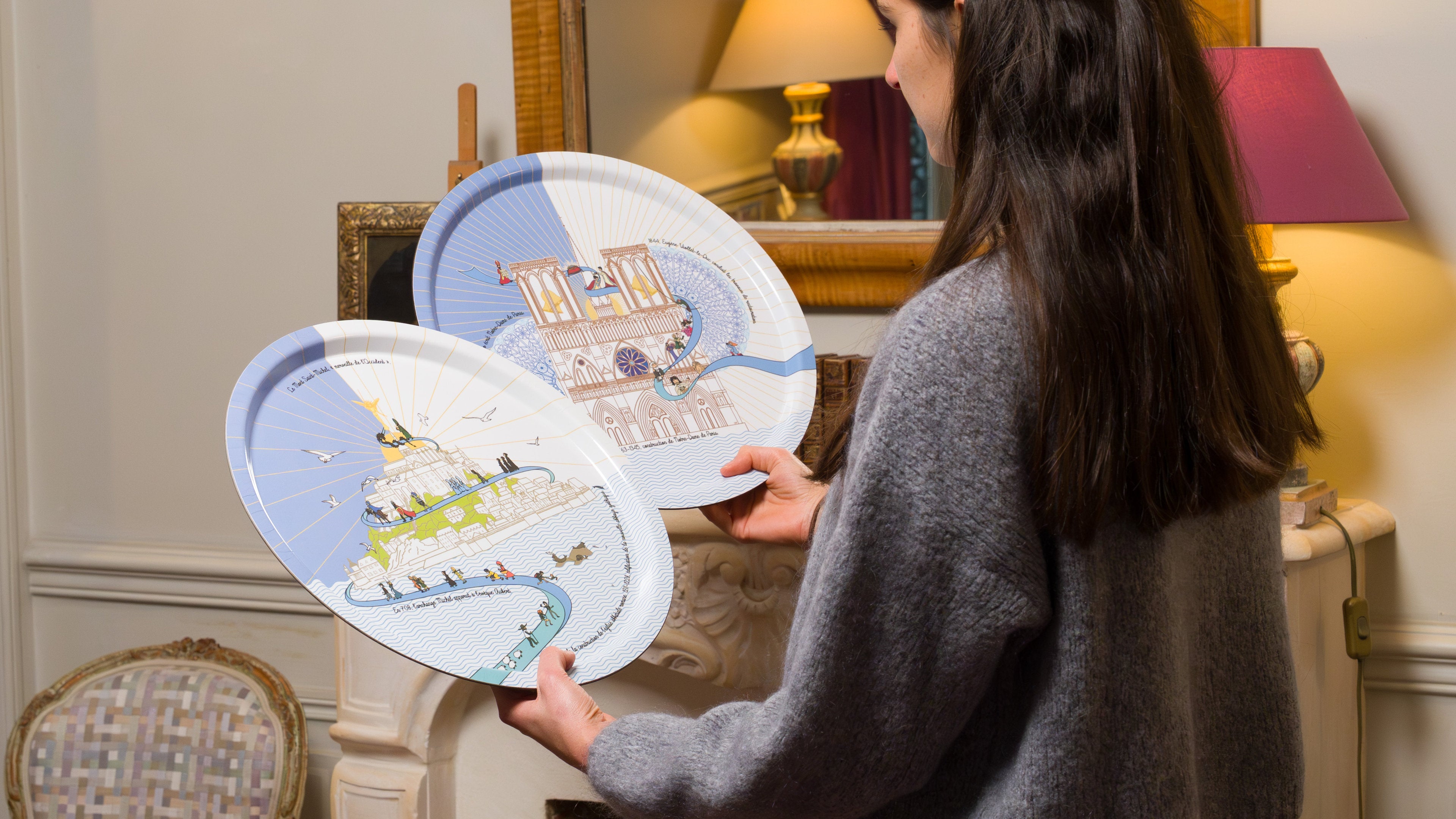 Bannière plateaux de service manufacturé en france et objets de décoration luxe Ours Blanc.