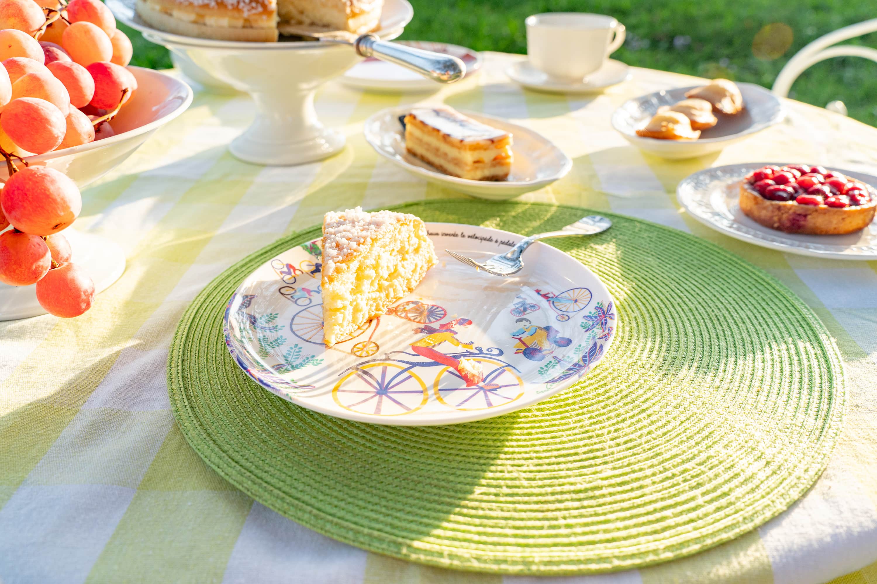 Assiette à dessert en mélamine - Pratiquement incassable - Bicyclette