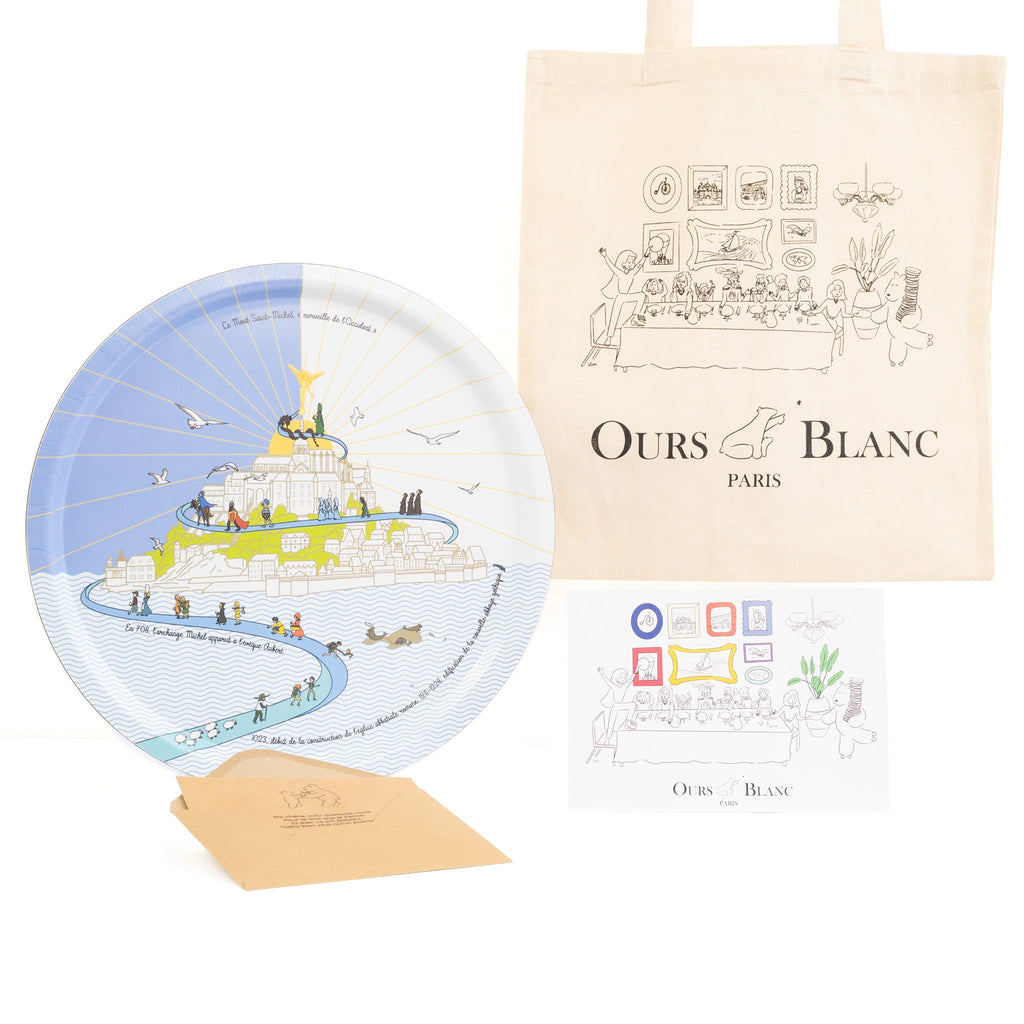 Idée cadeau, un  plateau fabriqué en France. Sur Le Mont Saint-Michel