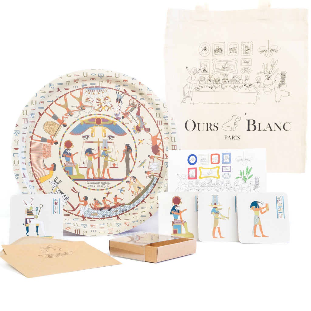 Ensemble complet - La civilisation égyptienne - Plateau & dessous de verre - Sable