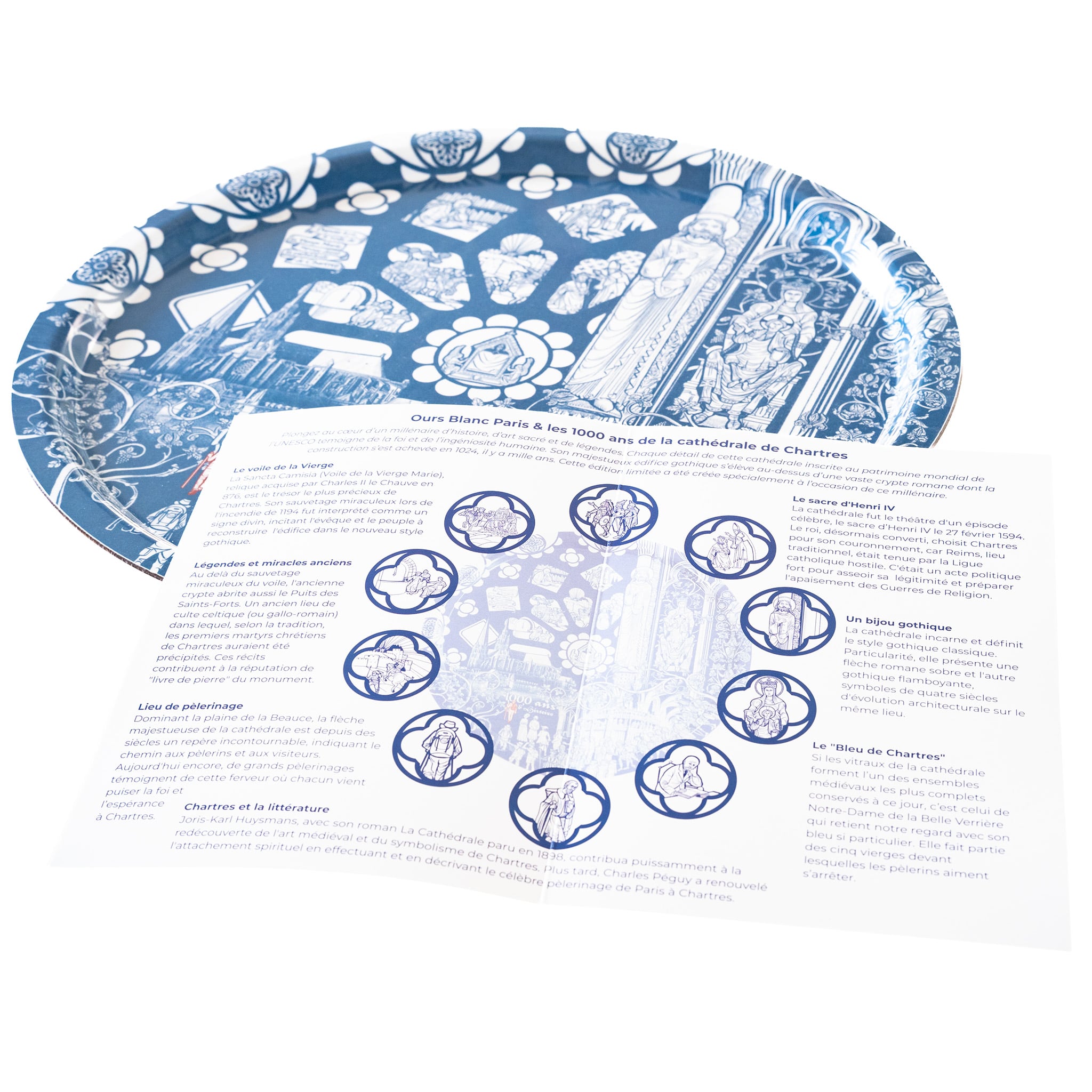 Plateau La cathédrale de Chartres - Édition limitée - Henri d'Anselme - Ø 37 cm