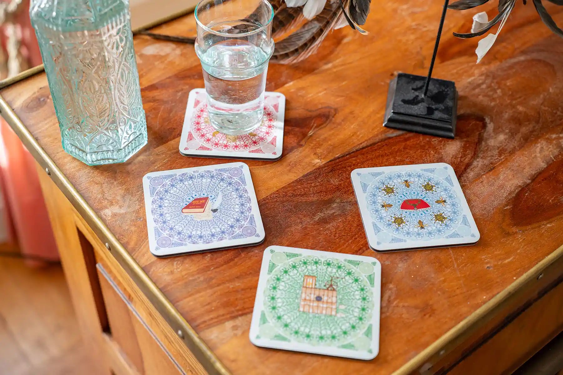 Dessous de verre bois stratifié sur l'histoire de Notre-Dame de Paris Ours Blanc Paris