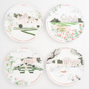 Coffret de 4 assiettes à dessert en mélamine - Les châteaux de la Loire - Ø 21 cm