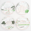 Coffret de 4 assiettes à dessert en mélamine - Les châteaux de la Loire - Ø 21 cm