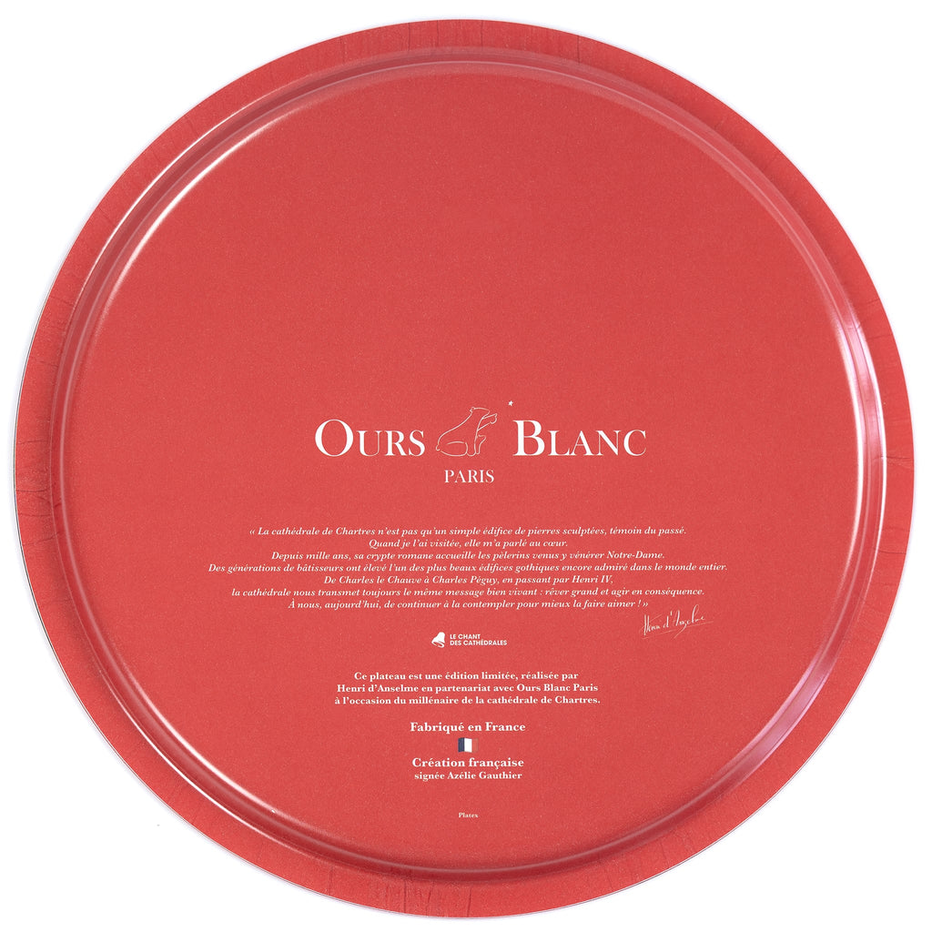 Plateau La cathédrale de Chartres - Édition limitée - Henri d'Anselme - Ø 37 cm