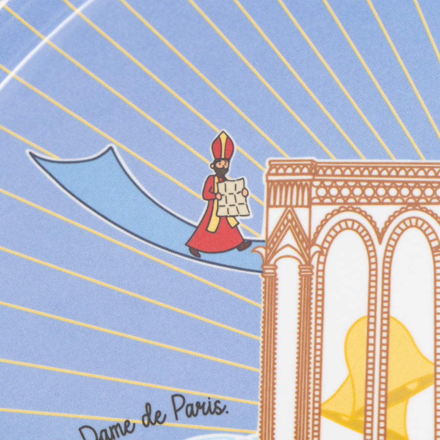 Détail du plateau Notre-Dame de Paris : Maurice de Sully, évêque de Paris, lance la construction de la cathédrale en 1163 · Ours Blanc Paris