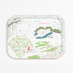 Plateau de service rectangulaire 37 × 28 cm en bois stratifié, illustration Les Châteaux de la Loire, fabriqué en France · Ours Blanc Paris