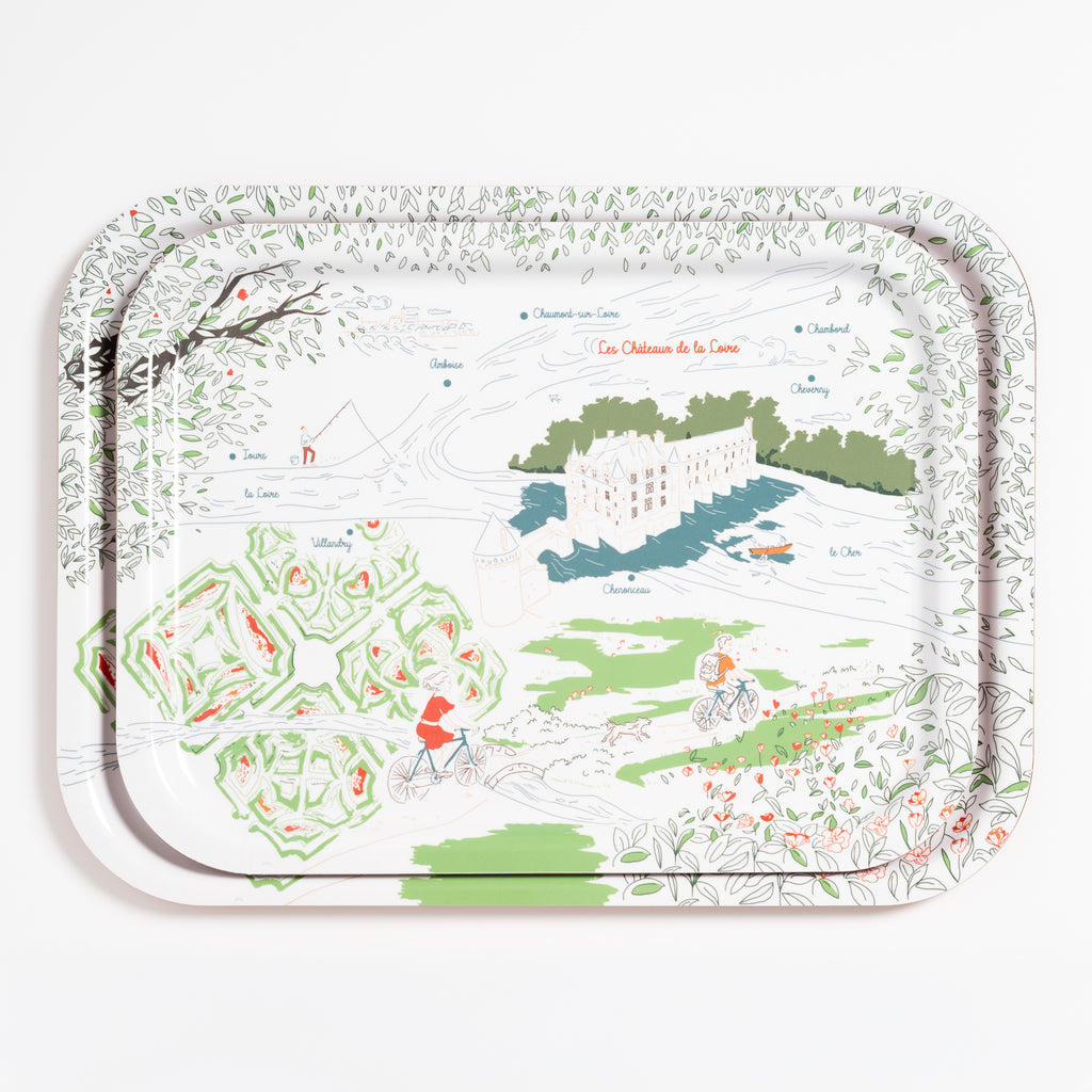 Les deux formats du plateau Les Châteaux de la Loire, 42 × 31 cm et 37 × 28 cm · Ours Blanc Paris