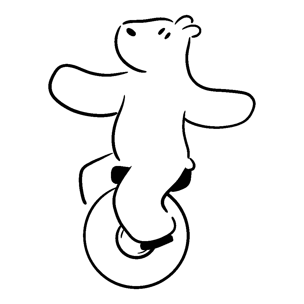 Logo animé Ours Blanc Paris Roue 