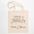 Tote bag en tissu Ours Blanc Paris - Accessoire de mode haut de gamme