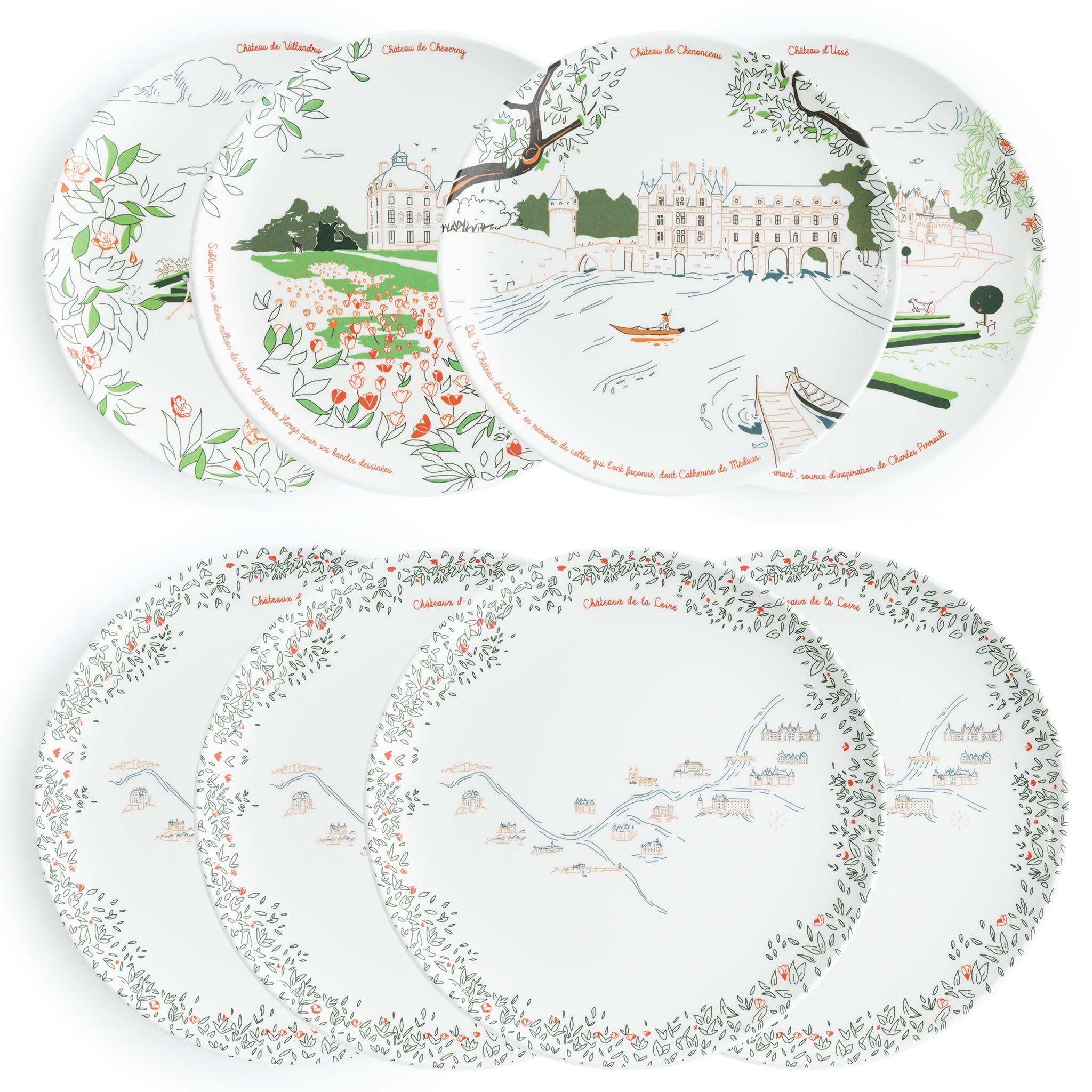 Service assiette - Les châteaux de la Loire par Ours Blanc Paris