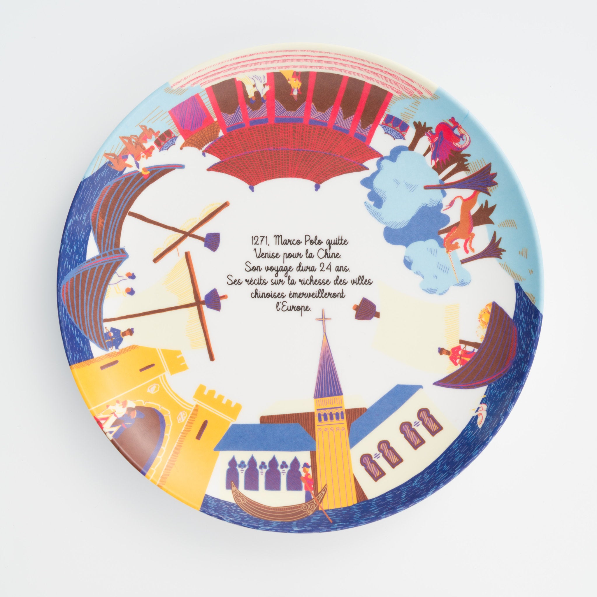 Assiette en mélamine Marco Polo - Décoration de table historique et culturelle