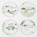 Coffret de 4 assiettes à dessert en mélamine - Les châteaux de la Loire - Ø 21 cm