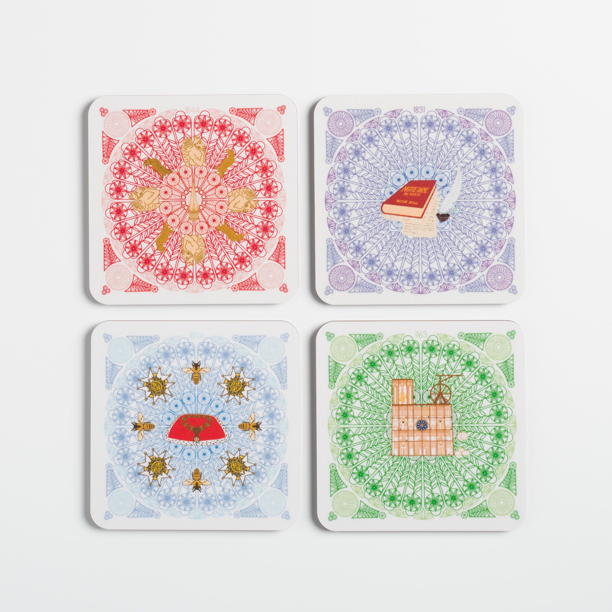 Set de dessous-de-verre Notre-Dame de Paris, dans une boîte prêt à offrir.