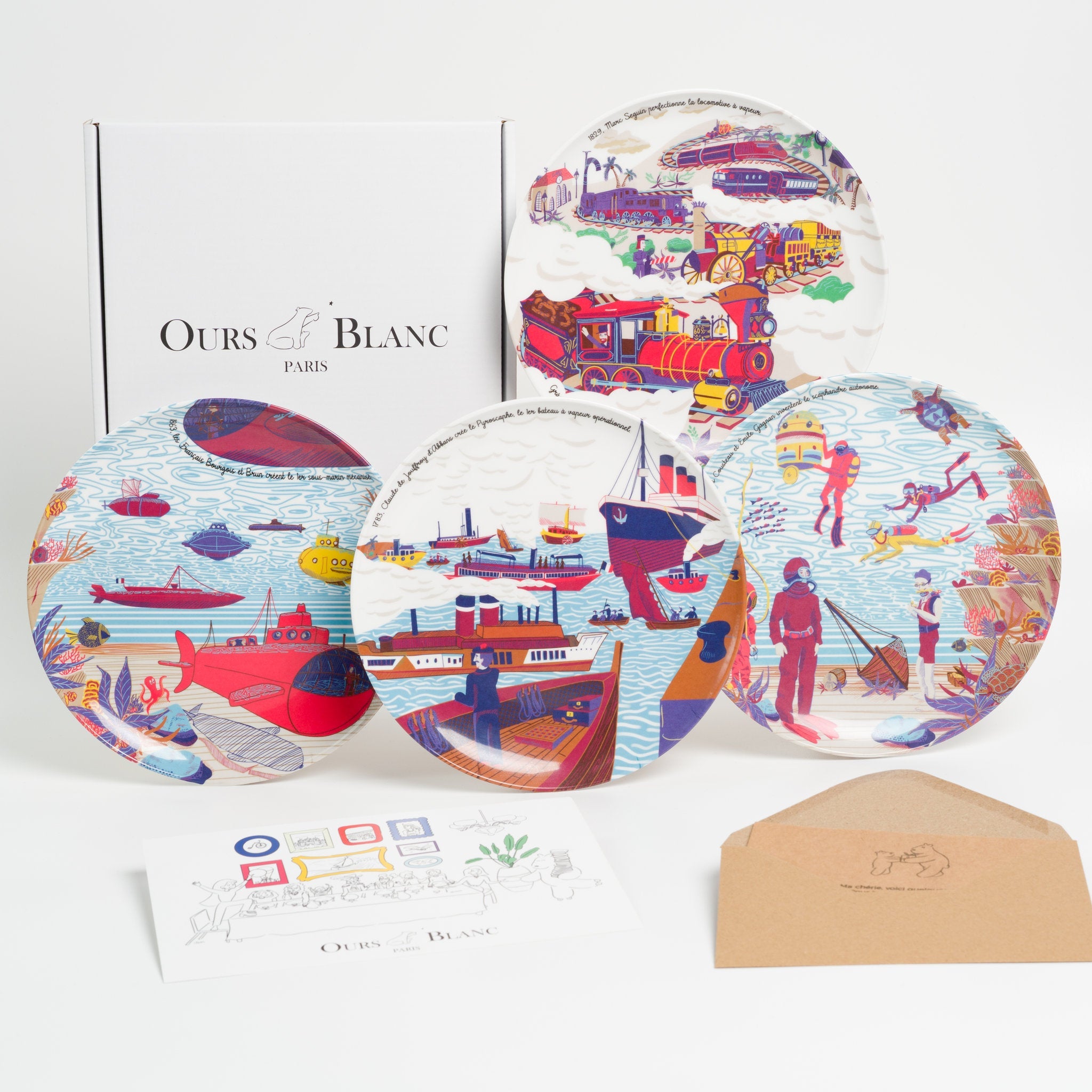Coffret Grandes Inventions Vol.2 - assiettes en mélamine