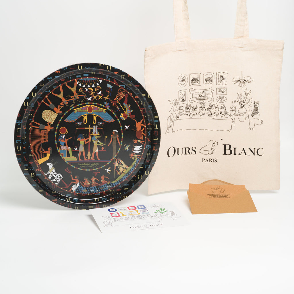 Set plateau Égypte Noir, idée cadeau culturelle de manufacture.