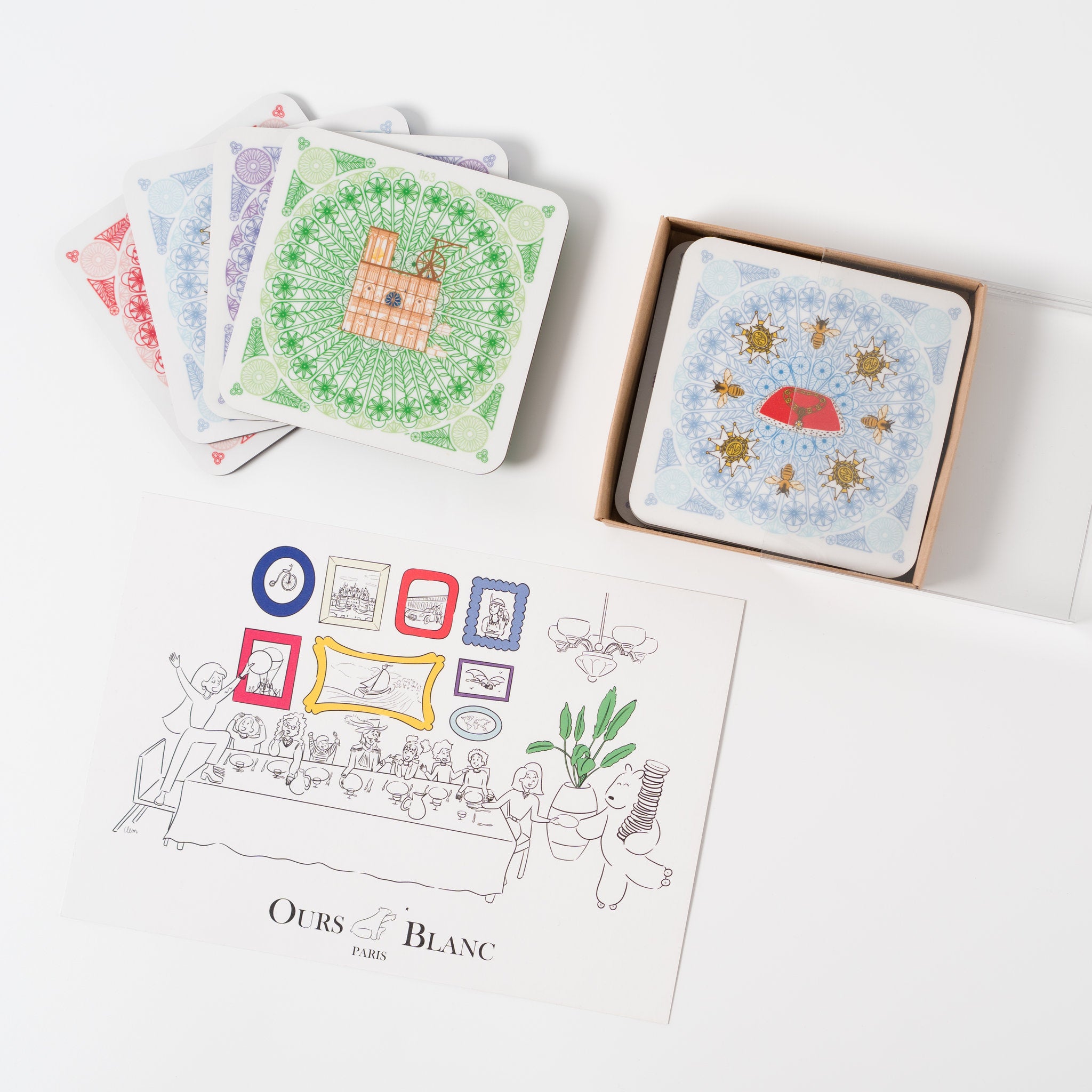 Set de dessous-de-verre Notre-Dame de Paris, dans une boîte prêt à offrir.