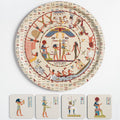 Ensemble plateau et dessous-de-verre beige Égypte, manufacture française du Jura.