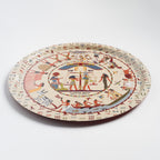 Plateau de service bois manufacture française illustration Égypte beige